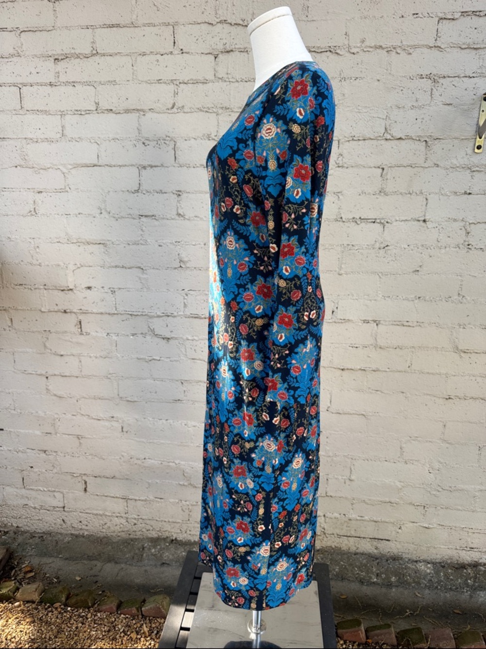 FARM Rio Arabesque Floral Blue Jersey Midi Dress Size M - Picture 10 of 15